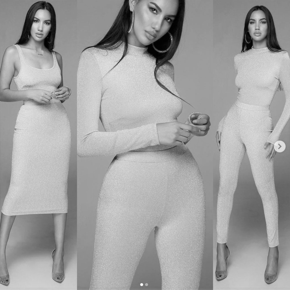 NWT JLUXLABEL Silver Shine Bright Leggings M